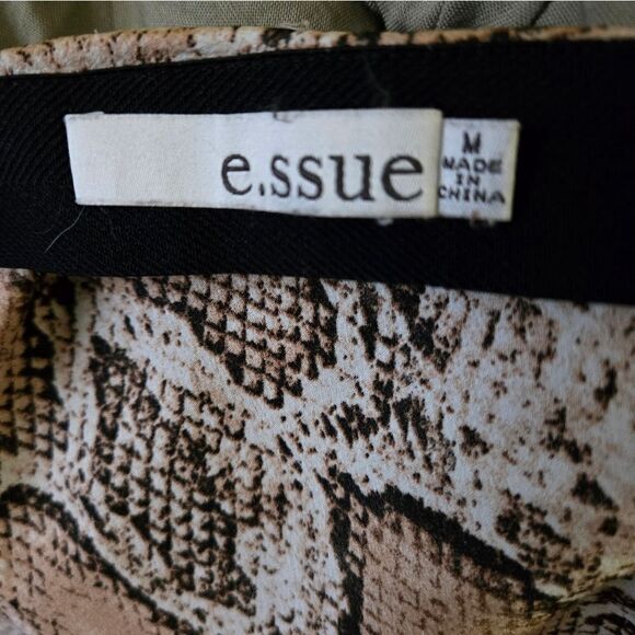 Essue Reptile Snake Print Satin Midi Skirt - Picture 6 of 6